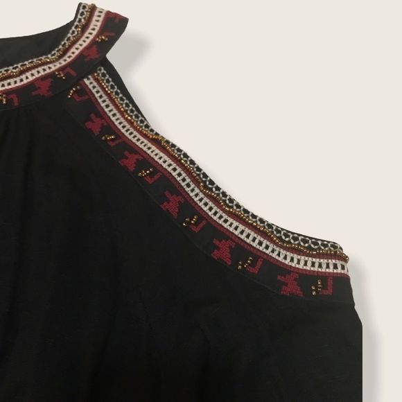 MAURICES Beaded Embroidered Cold Shoulder Lace Top - Picture 4 of 10